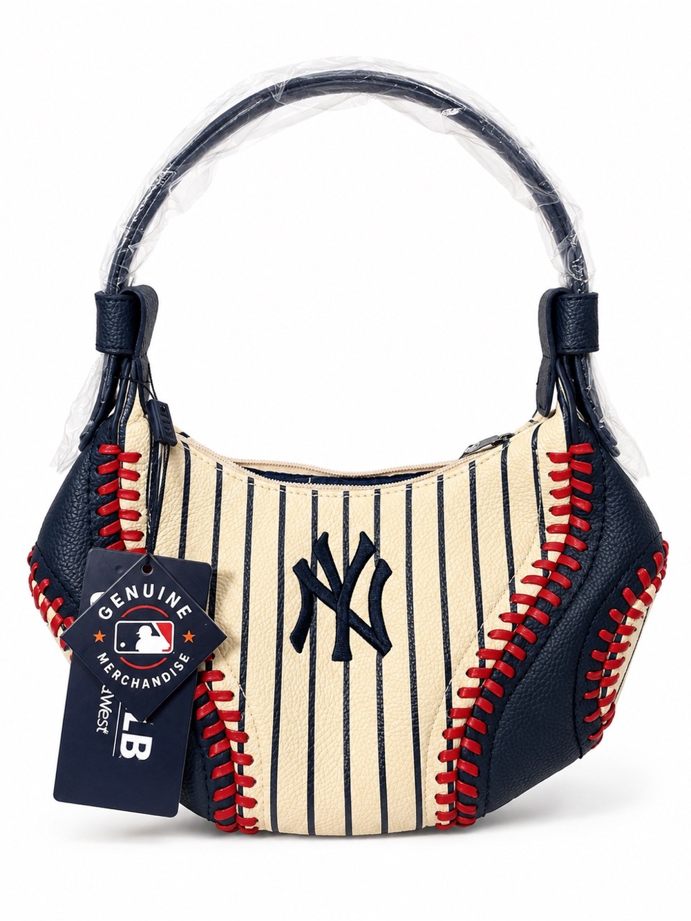 New York Yankees MLB Baseball Stitch Hobo Crossbody Bag NWT